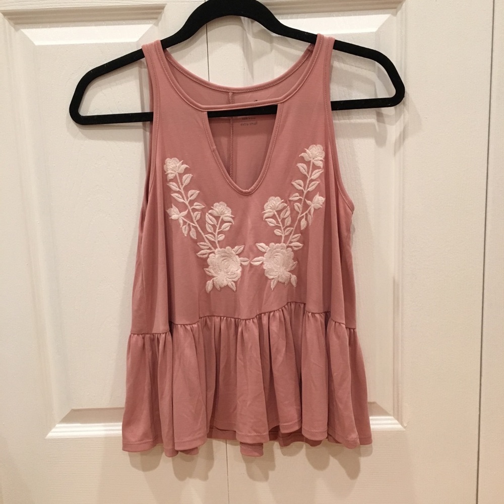 Pink peplum top